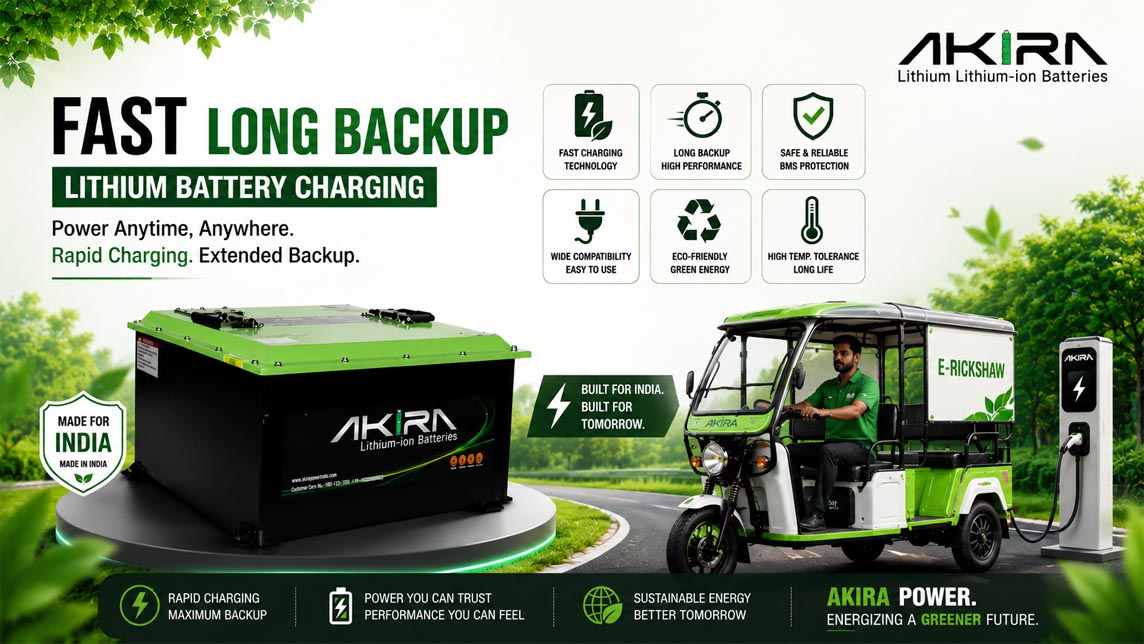 Long Backup Lithium Battery, Fast Charging Lithium Battery